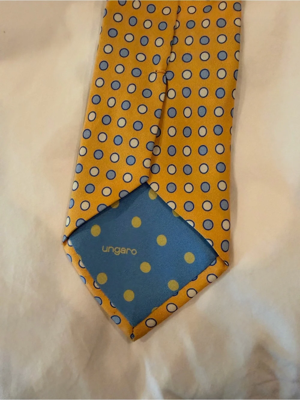 Men's Yellow Dot Silk Tie - Classic Polka Dot Pattern